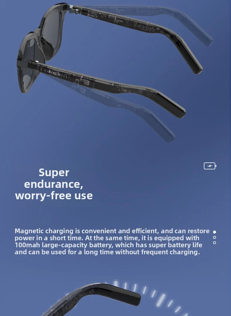 Smart Wearable Glasses Headset Outdoor Sport Sunglasses with BT 5.4 Anti Blue Hands Free Call Music Smart Sunglasses G06L