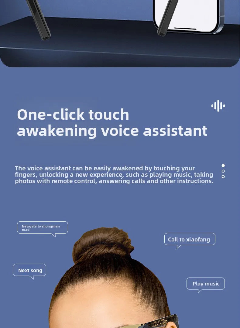 Smart Wearable Glasses Headset Outdoor Sport Sunglasses with BT 5.4 Anti Blue Hands Free Call Music Smart Sunglasses G06L