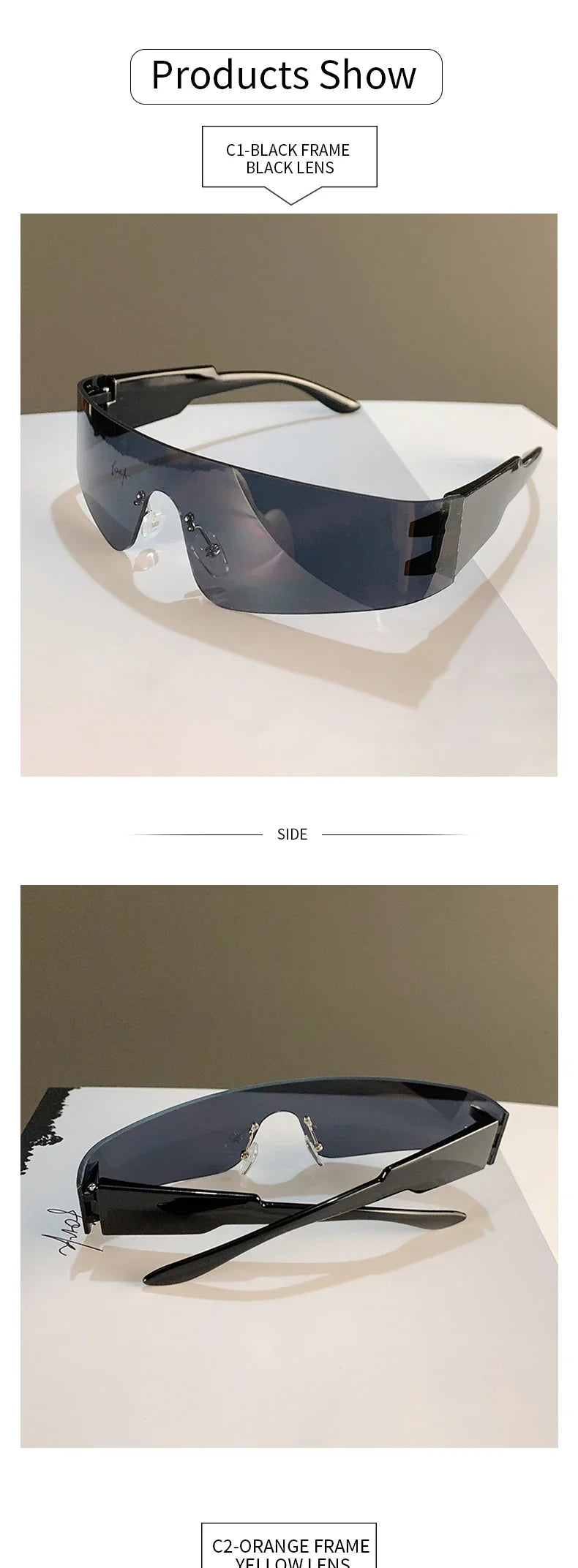 One-pieces Sunglasses Men Women Fashion Rimless Punk Multicolor Male Shades Eyewear New Trendy Female UV400 Sun Glasses