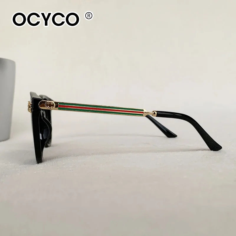 Fashion Round Bee Sunglasses Women Cat Eye Gradient Sun Glasses Retro Eyewear UV400 Luxury Brand Shades For Ladies