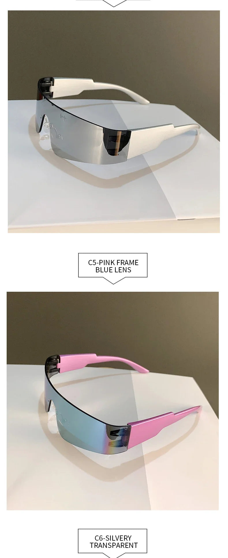 One-pieces Sunglasses Men Women Fashion Rimless Punk Multicolor Male Shades Eyewear New Trendy Female UV400 Sun Glasses