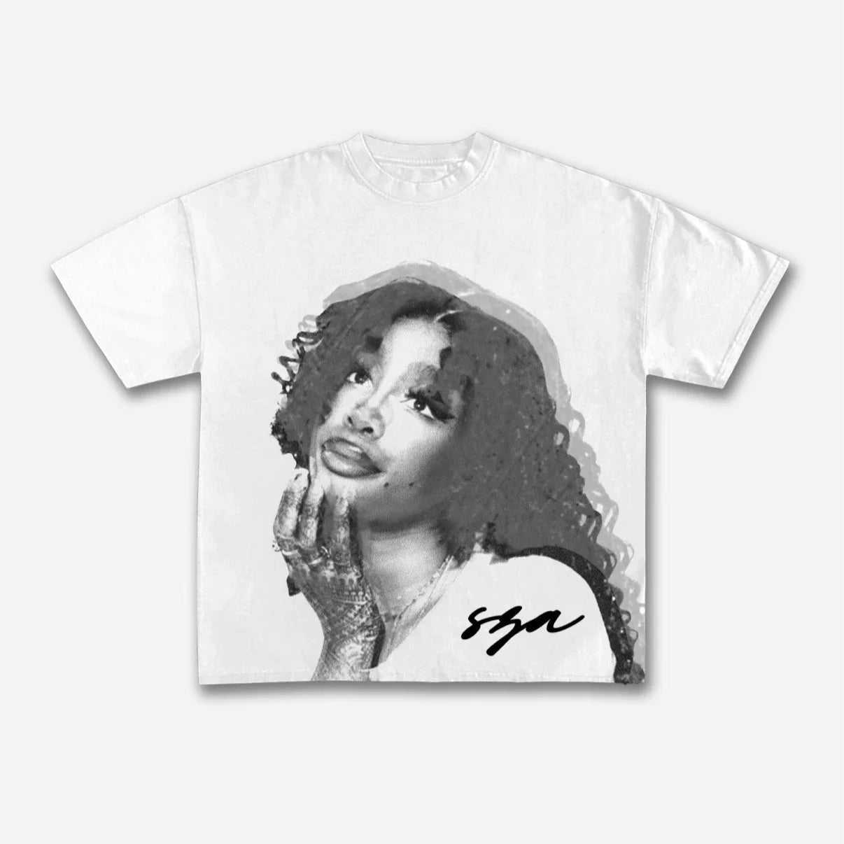 Vintage Sza Graphic Print Cotton Casual T-shirt  Men Y2K Summer Short Sleeves Oversize Y2K T-shirt Streetwear Women Tee Tops