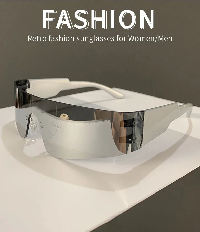 One-pieces Sunglasses Men Women Fashion Rimless Punk Multicolor Male Shades Eyewear New Trendy Female UV400 Sun Glasses