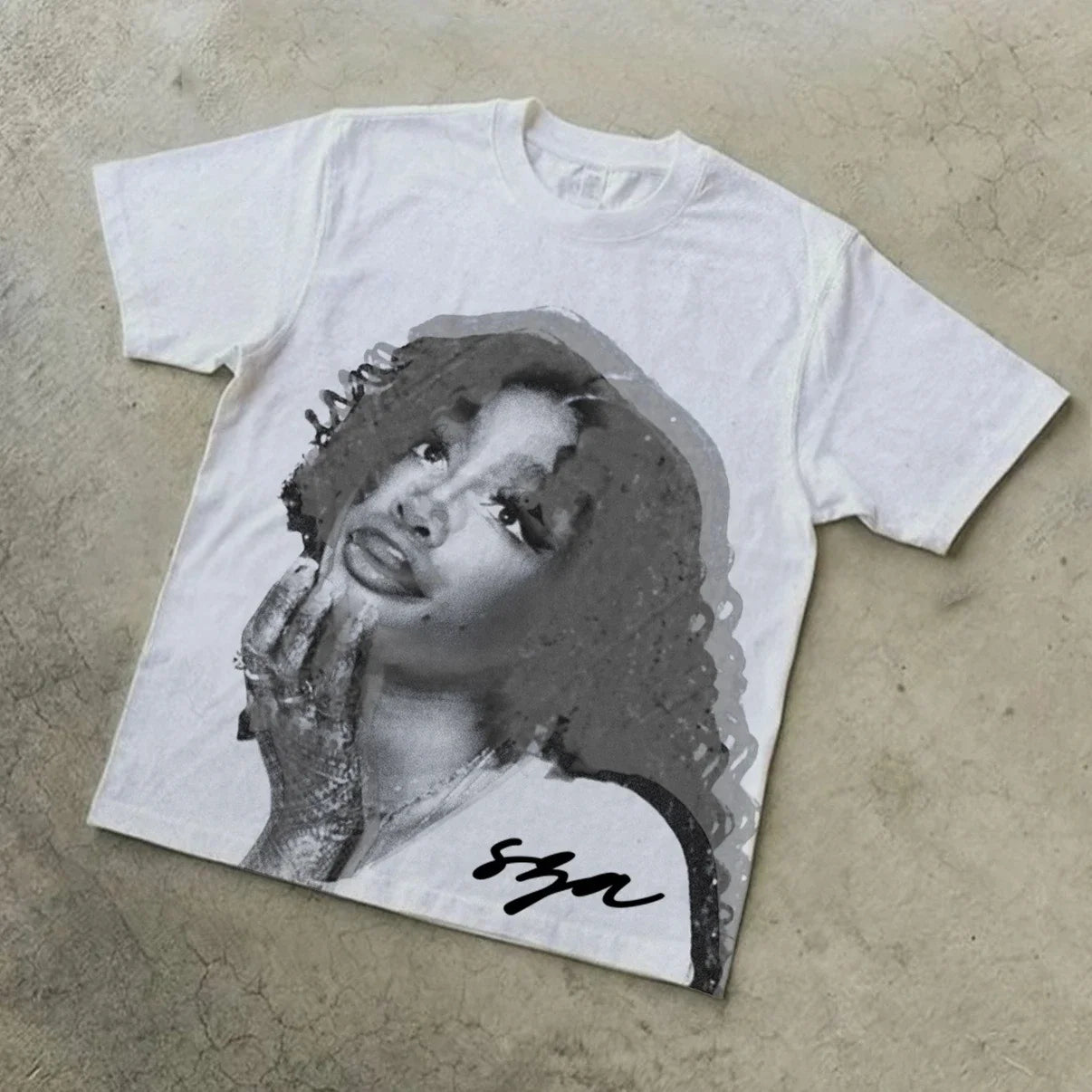 Vintage Sza Graphic Print Cotton Casual T-shirt  Men Y2K Summer Short Sleeves Oversize Y2K T-shirt Streetwear Women Tee Tops